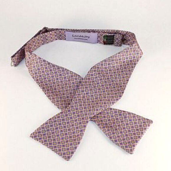 NEW Lanae Joy Silk Adjustable Bow Tie Bowtie / Pink Purple / Privat… - Picture 1 of 4